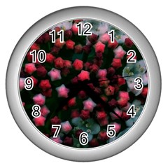 Floral Stars -bright Wall Clock (silver) by okhismakingart