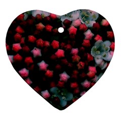 Floral Stars -bright Heart Ornament (two Sides) by okhismakingart