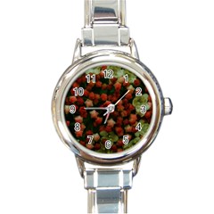 Floral Stars -yellow Round Italian Charm Watch by okhismakingart