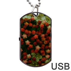 Floral Stars -yellow Dog Tag Usb Flash (two Sides) by okhismakingart