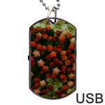 Floral Stars -Yellow Dog Tag USB Flash (Two Sides) Back