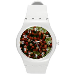 Floral Stars -yellow Round Plastic Sport Watch (m) by okhismakingart