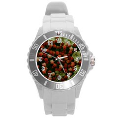 Floral Stars -yellow Round Plastic Sport Watch (l) by okhismakingart