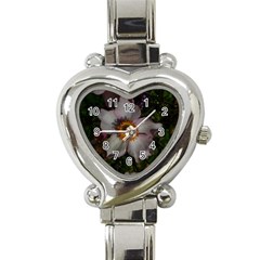 Light Purple Blossoms Heart Italian Charm Watch by okhismakingart