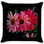 Three Dripping Flowers Throw Pillow Case (Black) Front