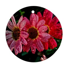 Three Dripping Flowers Round Ornament (Two Sides)