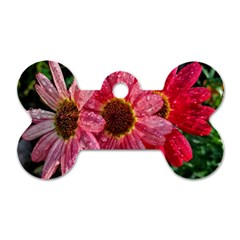 Three Dripping Flowers Dog Tag Bone (One Side)