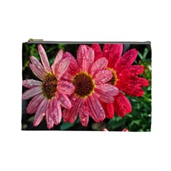 Three Dripping Flowers Cosmetic Bag (Large)