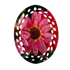 Three Dripping Flowers Ornament (oval Filigree) by okhismakingart