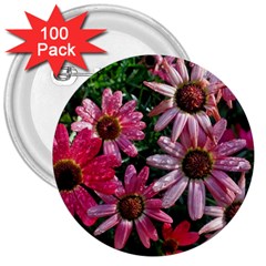 Pink Asters 3  Buttons (100 Pack)  by okhismakingart