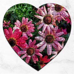 Pink Asters Jigsaw Puzzle (heart) by okhismakingart