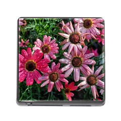 Pink Asters Memory Card Reader (square 5 Slot) by okhismakingart