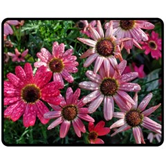 Pink Asters Fleece Blanket (medium)  by okhismakingart