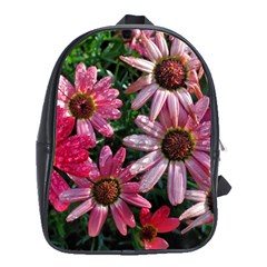 Pink Asters School Bag (xl) by okhismakingart