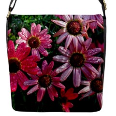 Pink Asters Flap Closure Messenger Bag (s) by okhismakingart