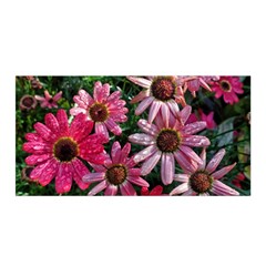 Pink Asters Satin Wrap by okhismakingart