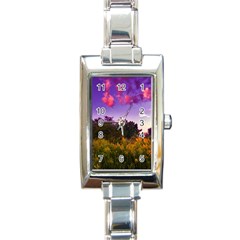 Purple Afternoon Rectangle Italian Charm Watch by okhismakingart