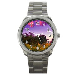 Purple Afternoon Sport Metal Watch by okhismakingart