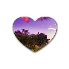 Purple Afternoon Heart Coaster (4 Pack) 