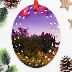 Purple Afternoon Oval Filigree Ornament (two Sides) by okhismakingart