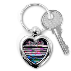 Static Wall Queen Anne s Lace Version Ii Key Chains (heart)  by okhismakingart