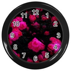 Bunches Of Roses Wall Clock (black) by okhismakingart