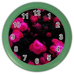 Bunches Of Roses Color Wall Clock by okhismakingart