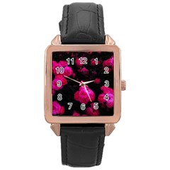 Bunches Of Roses Rose Gold Leather Watch  by okhismakingart