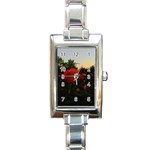 Rose Landscape Rectangle Italian Charm Watch Front