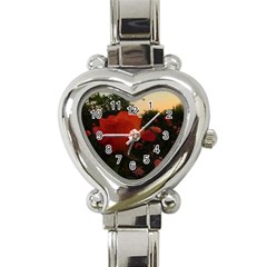 Rose Landscape Heart Italian Charm Watch by okhismakingart