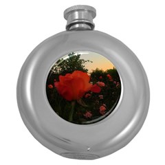 Rose Landscape Round Hip Flask (5 Oz) by okhismakingart