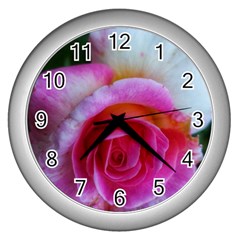 Spiral Rose Wall Clock (silver) by okhismakingart