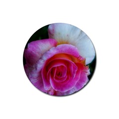 Spiral Rose Rubber Coaster (round)  by okhismakingart