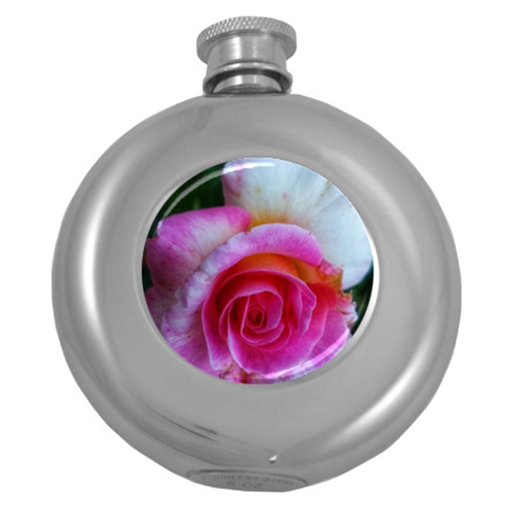 Spiral Rose Round Hip Flask (5 oz)