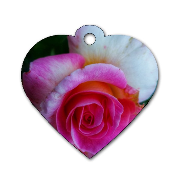 Spiral Rose Dog Tag Heart (Two Sides)