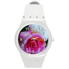 Spiral Rose Round Plastic Sport Watch (m) by okhismakingart