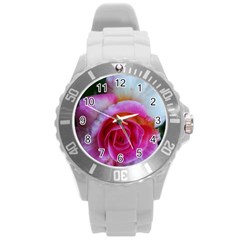 Spiral Rose Round Plastic Sport Watch (l) by okhismakingart