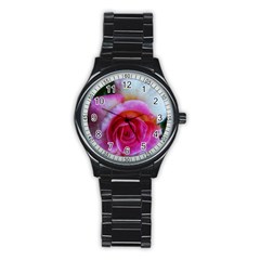 Spiral Rose Stainless Steel Round Watch by okhismakingart