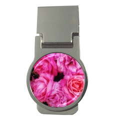 Pink Roses Money Clips (round)  by okhismakingart