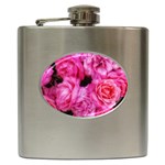 Pink Roses Hip Flask (6 oz) Front