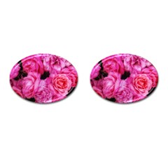 Pink Roses Cufflinks (oval) by okhismakingart