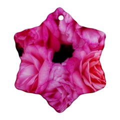 Pink Roses Snowflake Ornament (two Sides) by okhismakingart