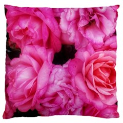 Pink Roses Large Cushion Case (two Sides) by okhismakingart