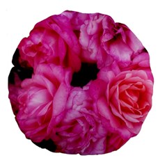 Pink Roses Large 18  Premium Flano Round Cushions by okhismakingart