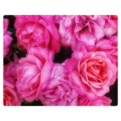 Pink Roses Double Sided Flano Blanket (medium)  by okhismakingart