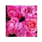 Pink Roses Small Satin Scarf (Square) Front