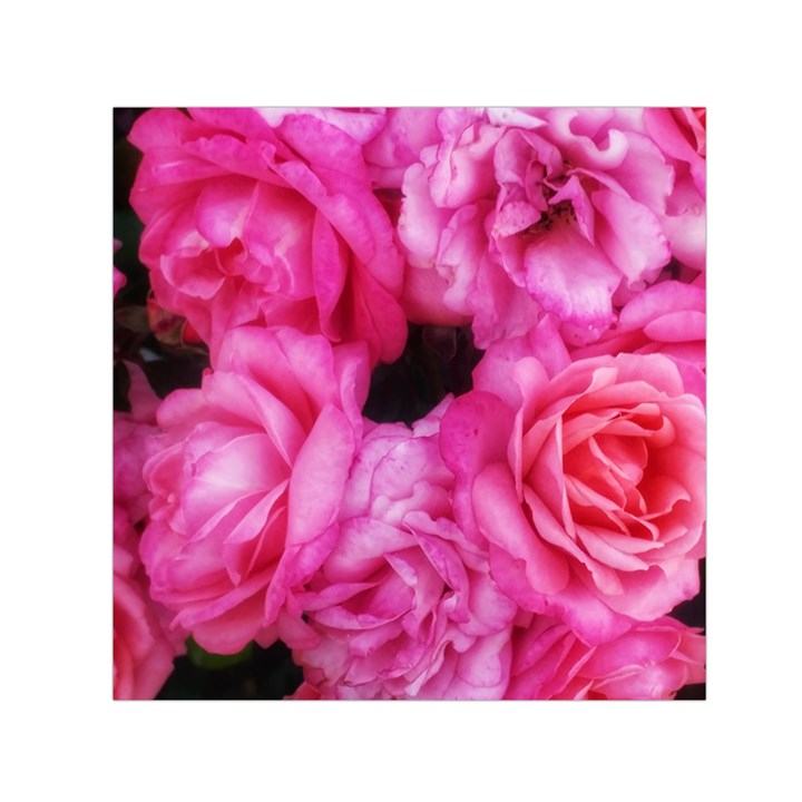 Pink Roses Small Satin Scarf (Square)