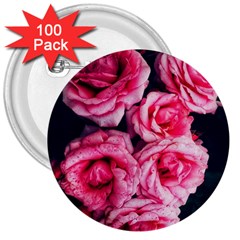 Pink Roses Ii 3  Buttons (100 Pack)  by okhismakingart