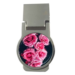 Pink Roses Ii Money Clips (round)  by okhismakingart