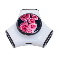 Pink Roses Ii 3-port Usb Hub by okhismakingart